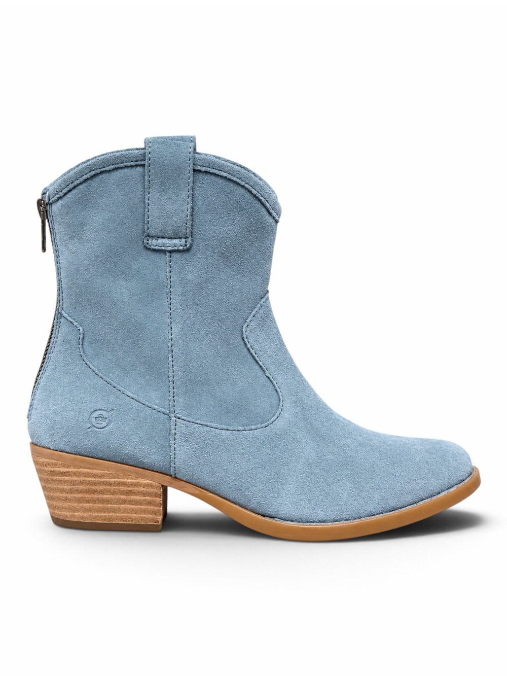 Born – Wynd Short Western Cowboy Boots – Blue Suede – Sz. 8
